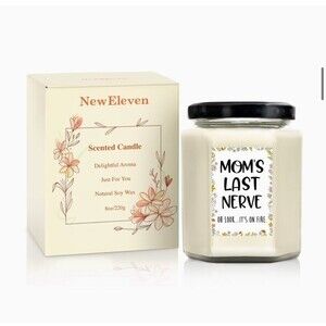 Candle Lavender White Mothers Day Gift Funny 8oz. Moms Last Nerve Christmas C2